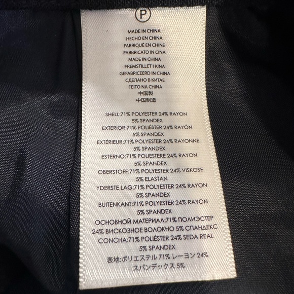 MICHAEL KORS Navy Blue Viscose Leather Eyelet Side Stitch Mini Pencil Skirt - Picture 6 of 6